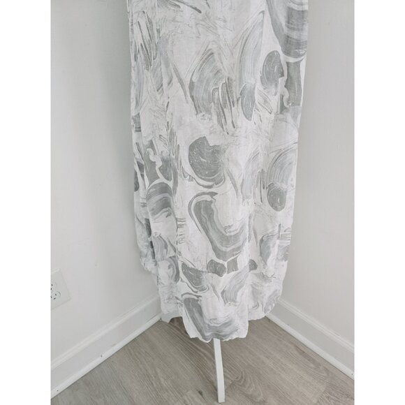 Lands Downunder Linen Sleeveless Lagenlook Relaxed Oversize Italy Gray Dress S - Picture 3 of 10